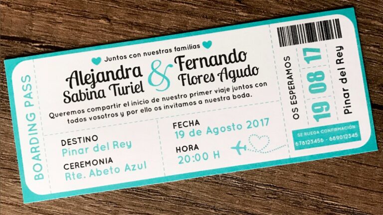 Invitaciones tipo boleto de avi&oacute;n gratis para imprimir